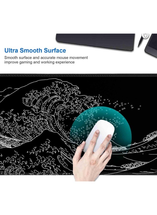 Black Sea Wave Mouse Pad - Extended Size 80 x 30 CM - Image 4